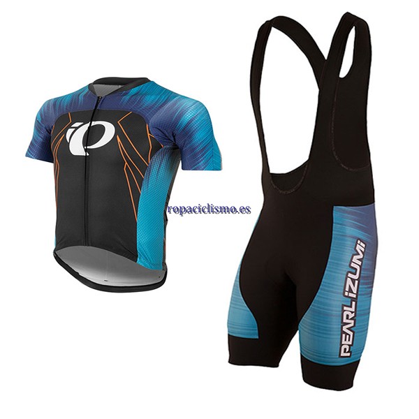 2017 Maillot Pearl Izumi Tirantes Mangas Cortas Azul e negro